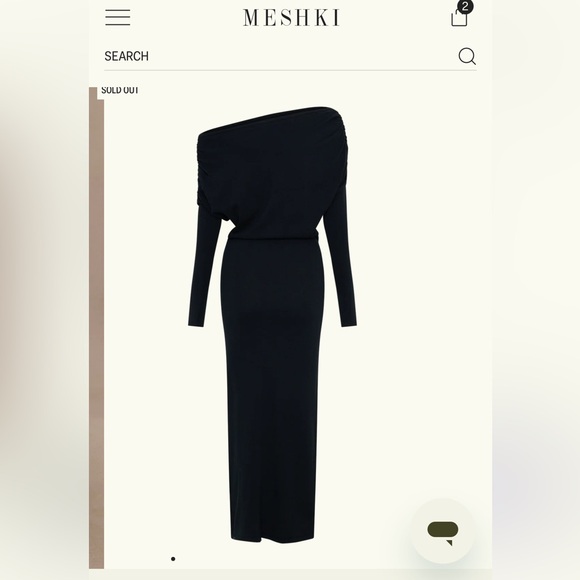 Meshki Asymmetric Long Sleeve Maxi Dress in Black - Picture 5 of 8